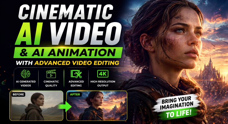 I will create cinematic ai video and ai animation with advanced editing
