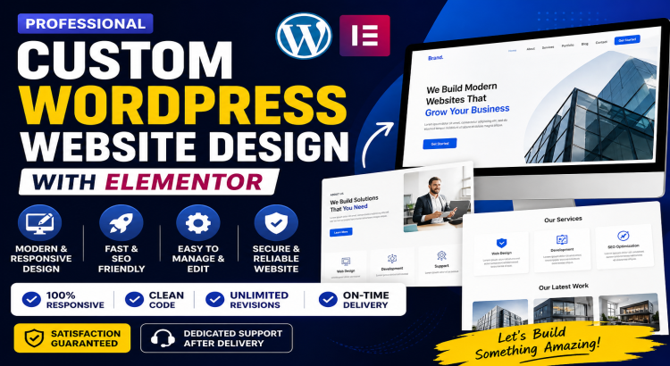 I will build your wordpress website with custom theme and elementor